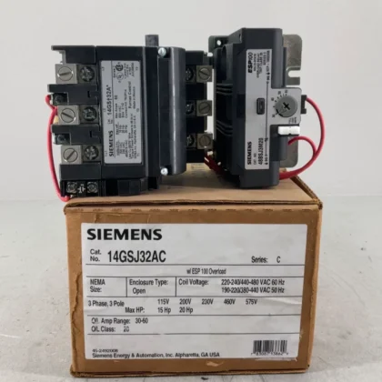 NEW SIEMENS 14GSJ32AC FULL VOLTAGE NON-REVERSING STARTER 30-60 A 48BSJ3M20