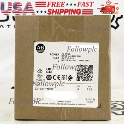 2022-23 AB Allen Bradley 22A-D8P7N104 PowerFlex 4 VFD 3.7kW 5HP 528V 8.7A USA