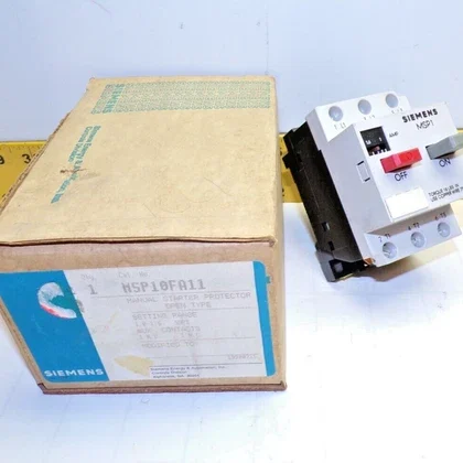 New Siemens Manual Motor Starter 1.0-1.6 Amp 600 VAC 15 HP 3 Phase MSP10FA11