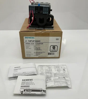 NEW SIEMENS 14FUF32AC NEMA SZ 2 STARTER 3PH 3P 240/480VAC 13-52A ADJUSTABLE