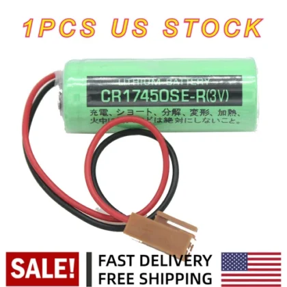 1x FANUC A98L-0031-0012 BATTERY /CR17450SE-R 3V PLC INDUSTRIAL BATTERY w/ Plug