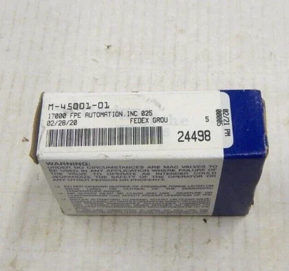 MAC - M-45001-01 Pneumatic Manifold End Caps NEW