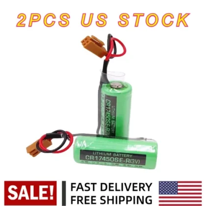 2x FANUC A98L-0031-0012 BATTERY /CR17450SE-R 3V PLC INDUSTRIAL BATTERY w/ Plug