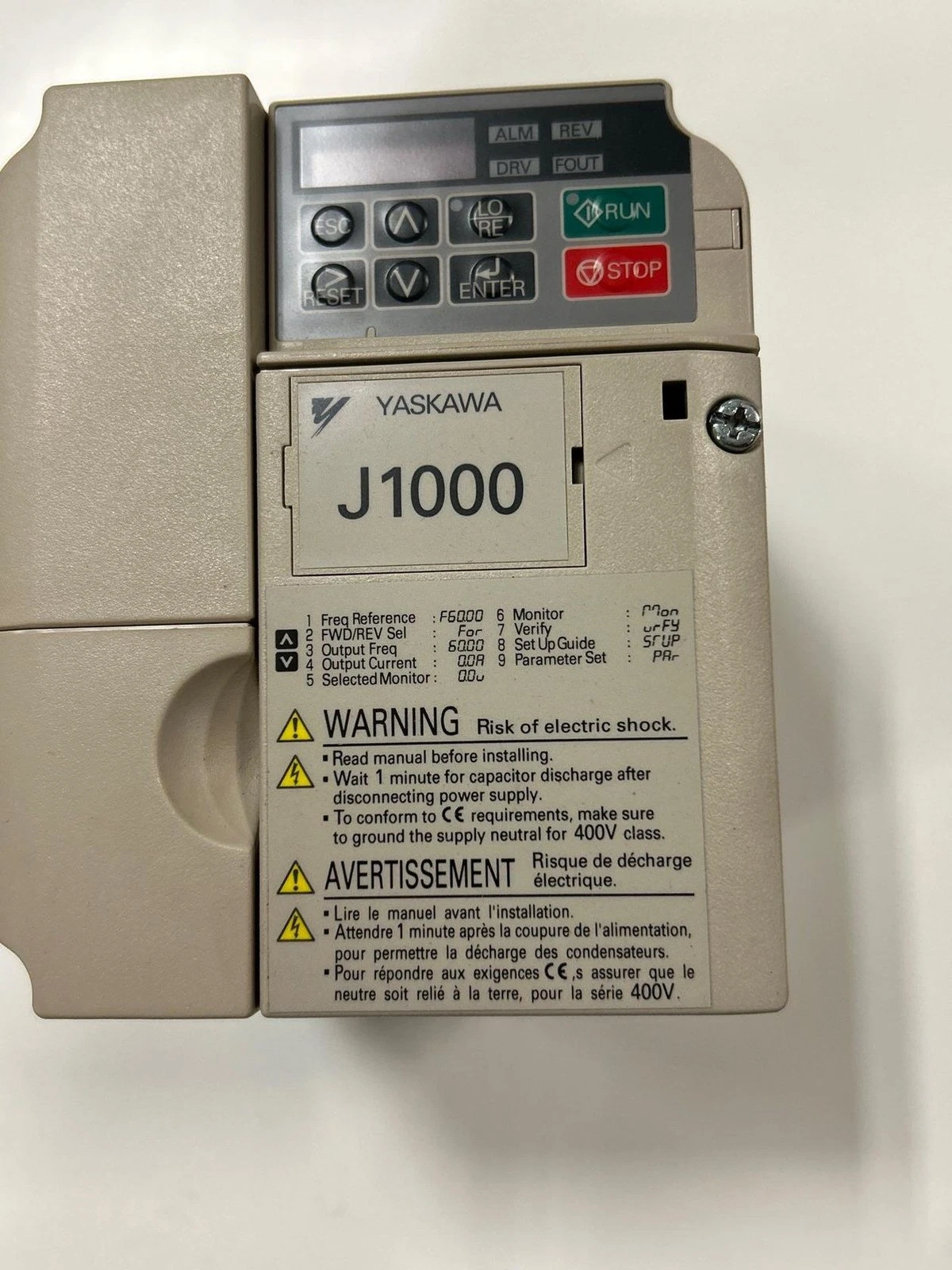 AAON R75310 Yaskawa J1000 CIMR-JU4A0009BAA VFD