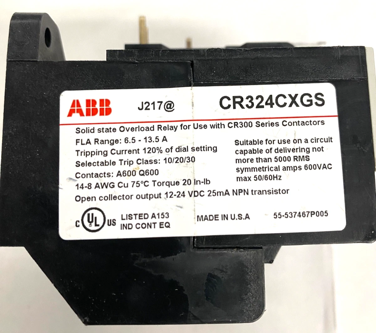 ABB CR324CXGS Relé de Sobrecarga de Estado Sólido