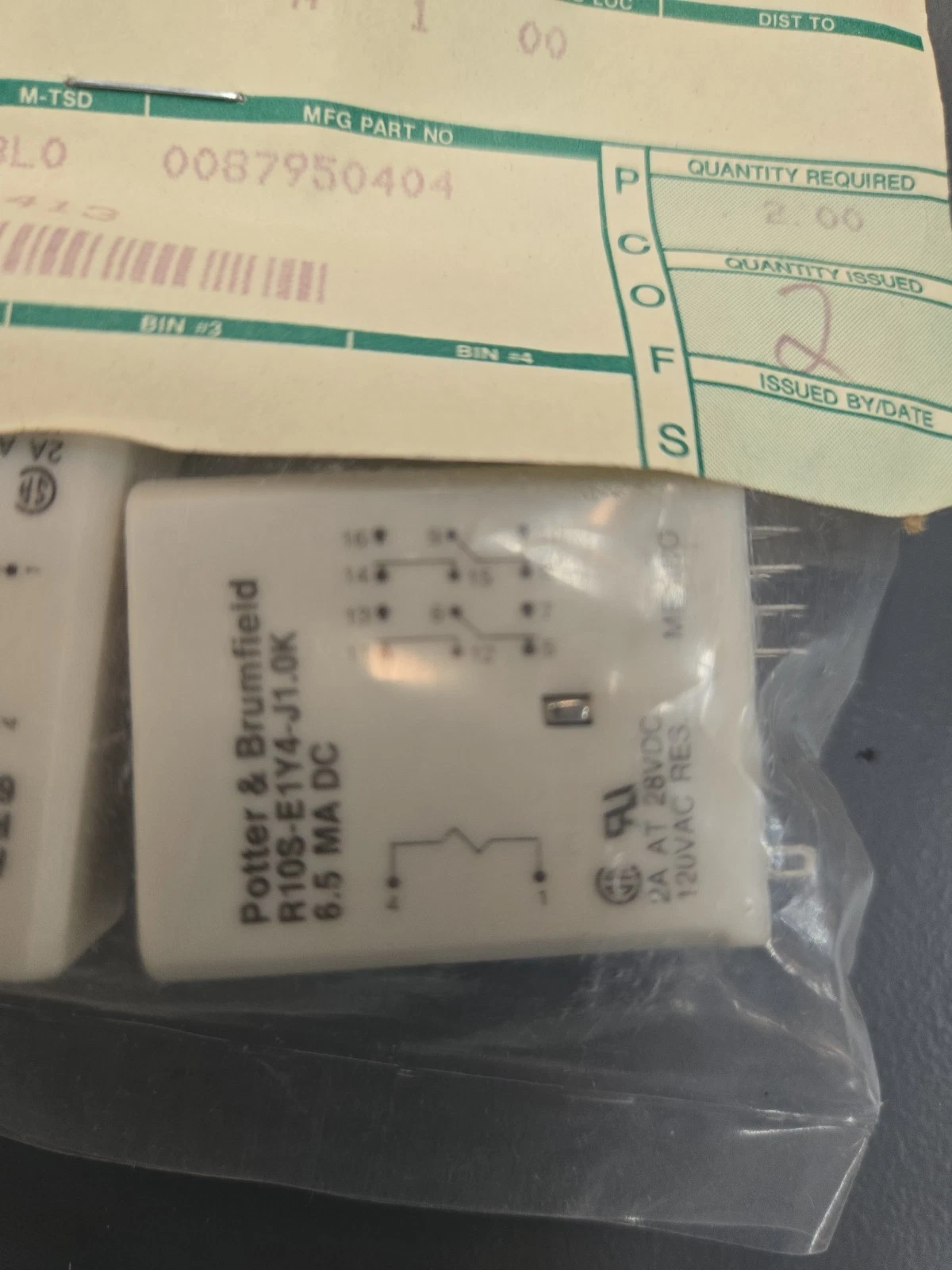 Potter & Brumfield R10S-E1Y4-J1.0K Relés de Señal DPDT