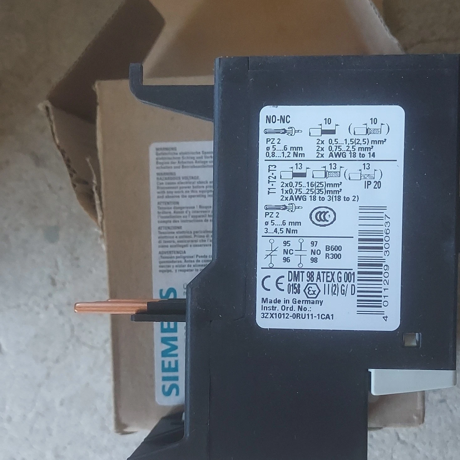 Siemens SIRIUS 3RU1136-4AB0 Relé de Protección contra Sobrecarga