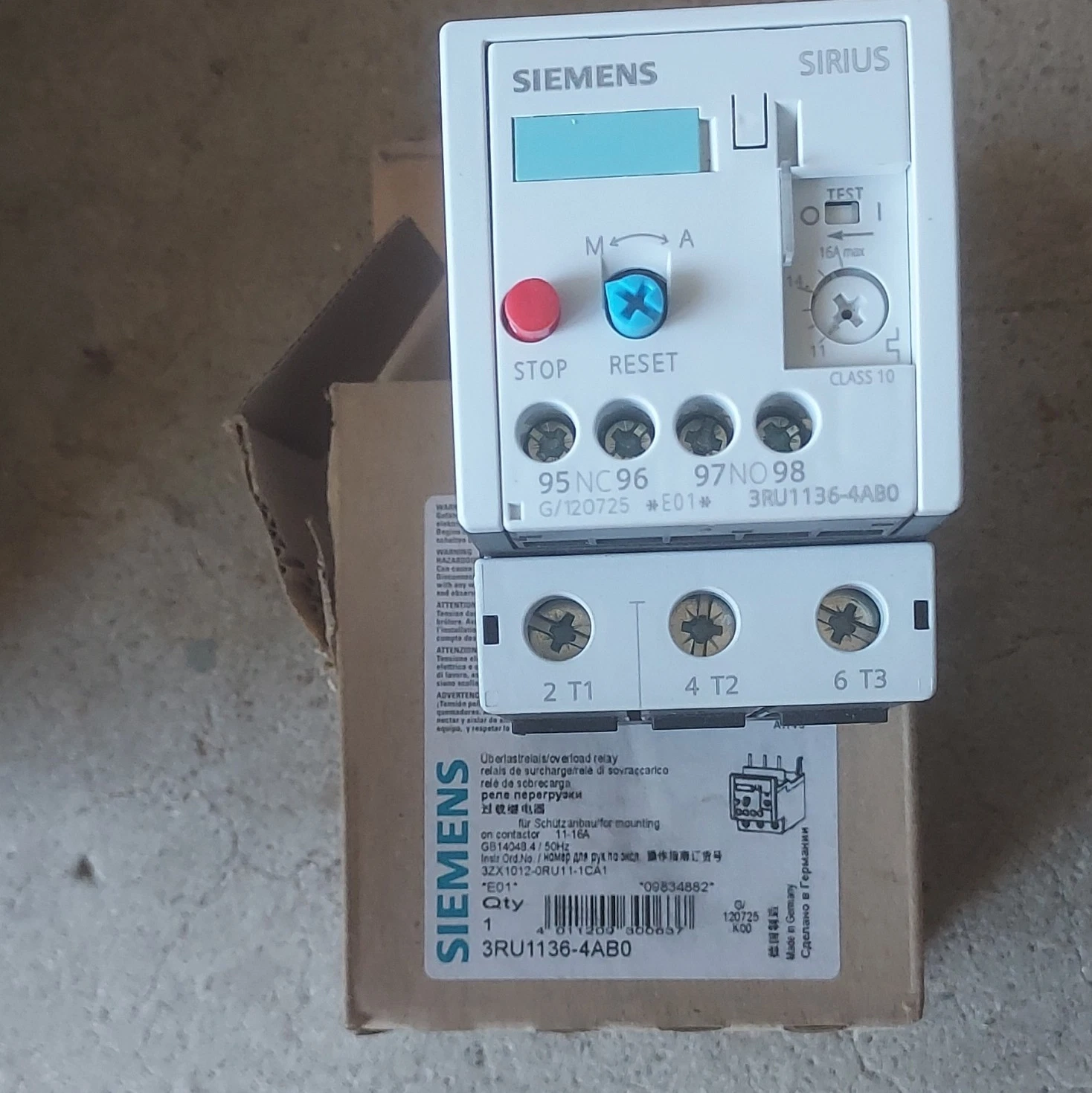 Siemens SIRIUS 3RU1136-4AB0 Relé de Protección contra Sobrecarga