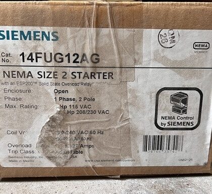 Siemens Nema Size 2 Motor Starter
