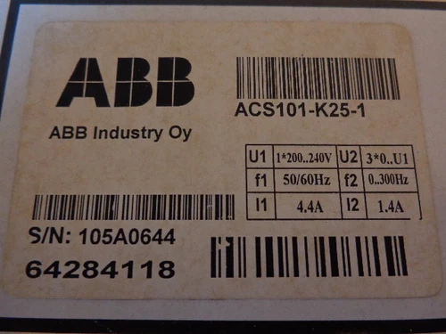 ABB ACS101-K25-1 Variador de Frecuencia