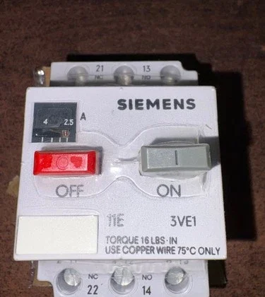 Siemens 3VE1010-2J Manual Motor Starter