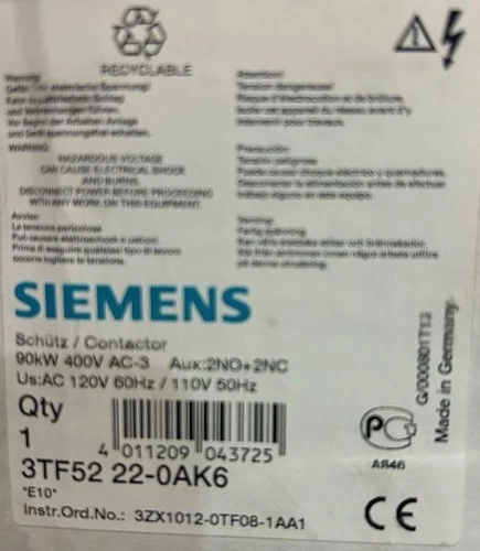 Siemens 3RA1445-8XC Contactor