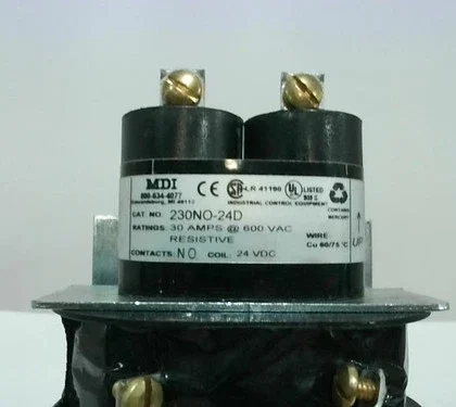 MDI 230NO-24D Relé de Desplazamiento de Mercurio