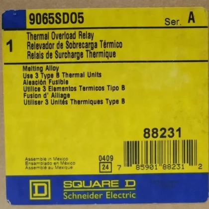SQUARE D 9065SD05 Relé Térmico